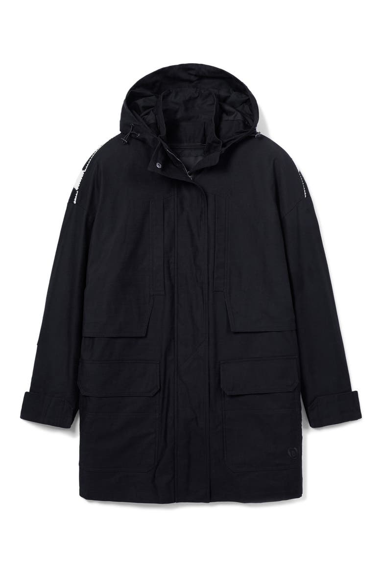 Floral Padded Coat, Alternate, color, BLACK