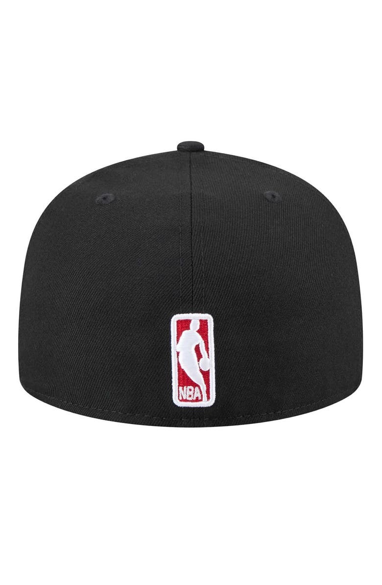New Era Men's New Era Black Chicago Bulls Throwback Pennant 59FIFTY Fitted Hat, Alternate, color, 
