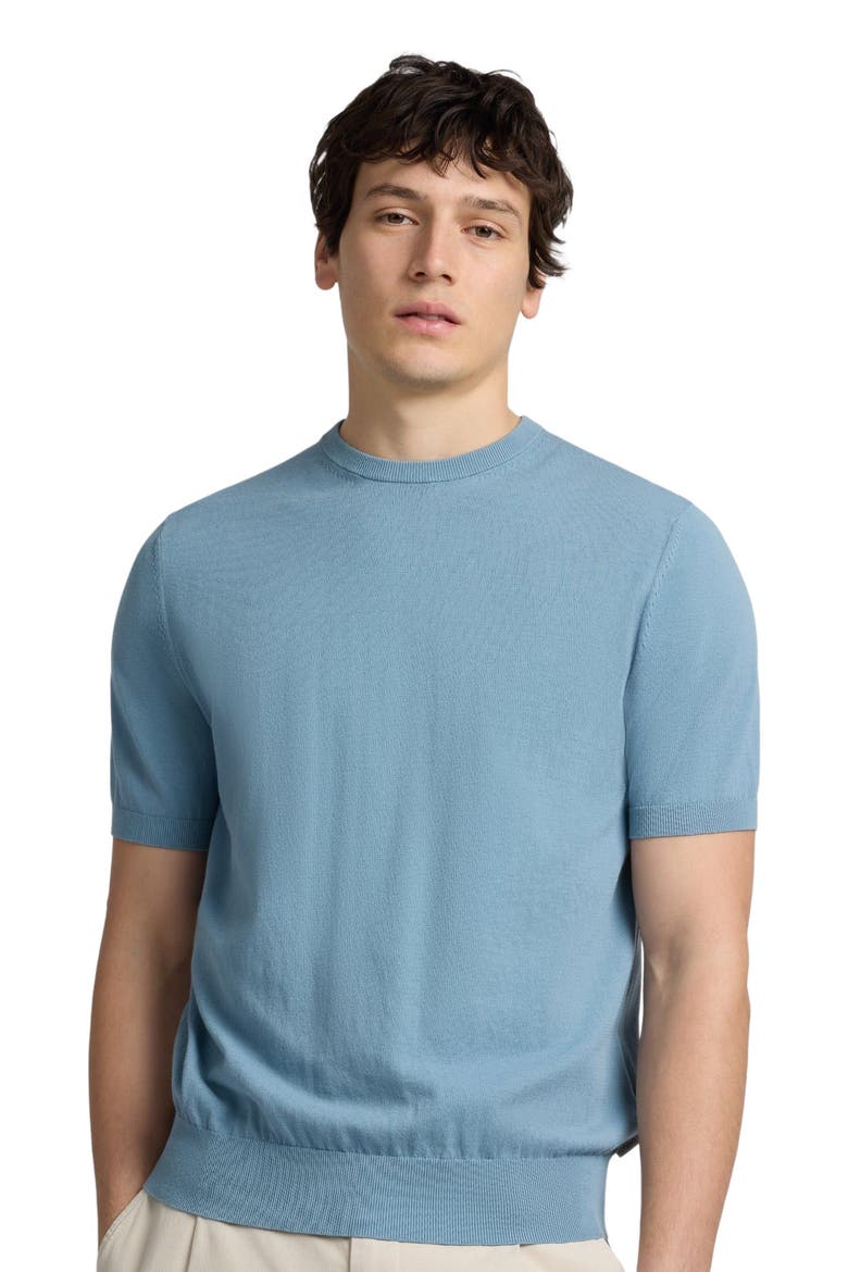 Mercerized Cotton Knit Tee, Alternate, color, Marine