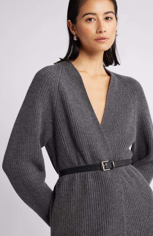 Nordstrom Rib Long Cardigan In Grey Medium Charcoal Heather