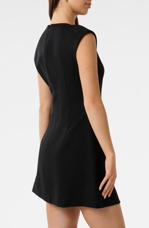 Ever New Julieta Asymmetric Button Sleeveless Minidress In Black
