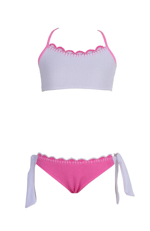 Textured Embroidery Edging Two Piece Bikini