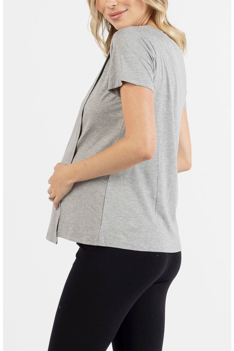 Monique Maternity Nursing Petal Top, Alternate, color, Grey