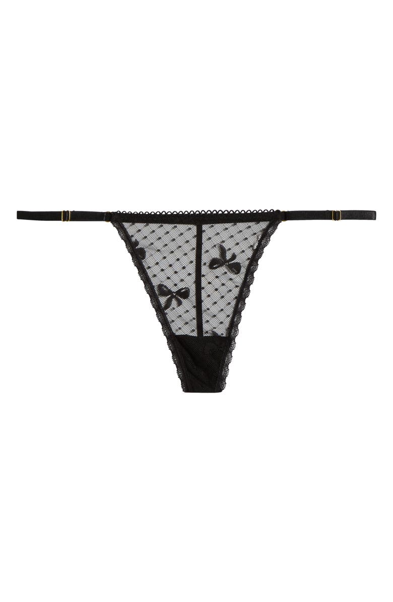KILO BRAVA Embroidered Mesh G-String, Alternate, color, Black