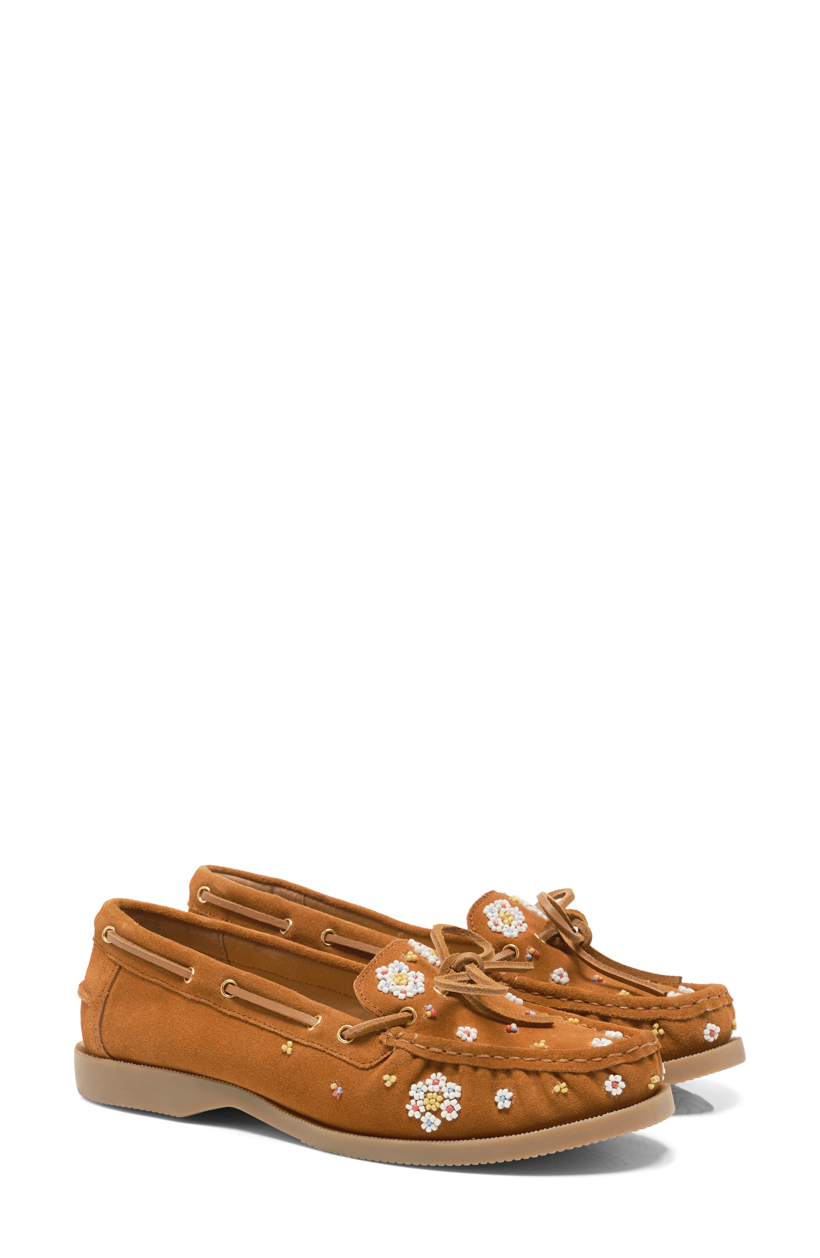 Free People Sandy Beaded Boat Shoe, Alternate, color, 