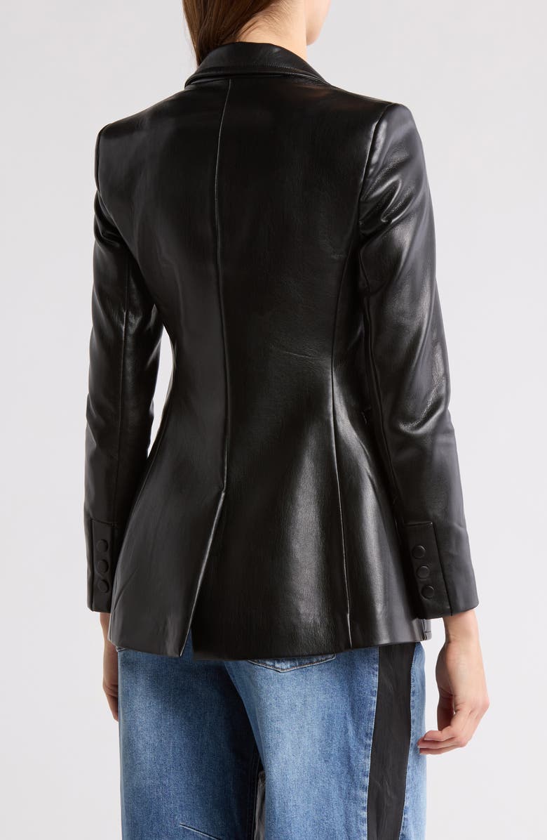 Alice + Olivia Breann Faux Leather Blazer, Alternate, color, 