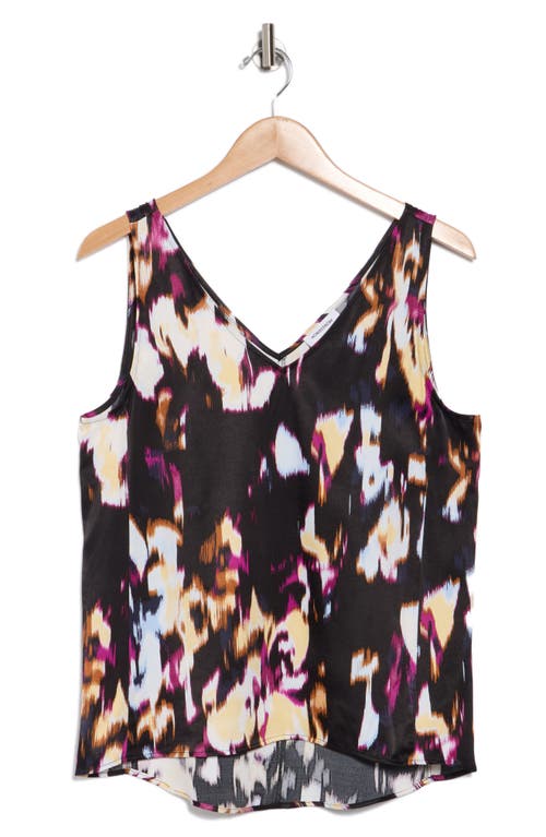 Nordstrom Double V-neck Tank In Black- Pink W Lotus Blur