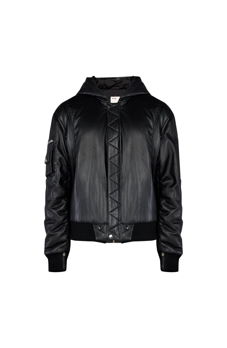 PCFG Your *Itch Bomber Leather Jacket, Alternate, color, Black