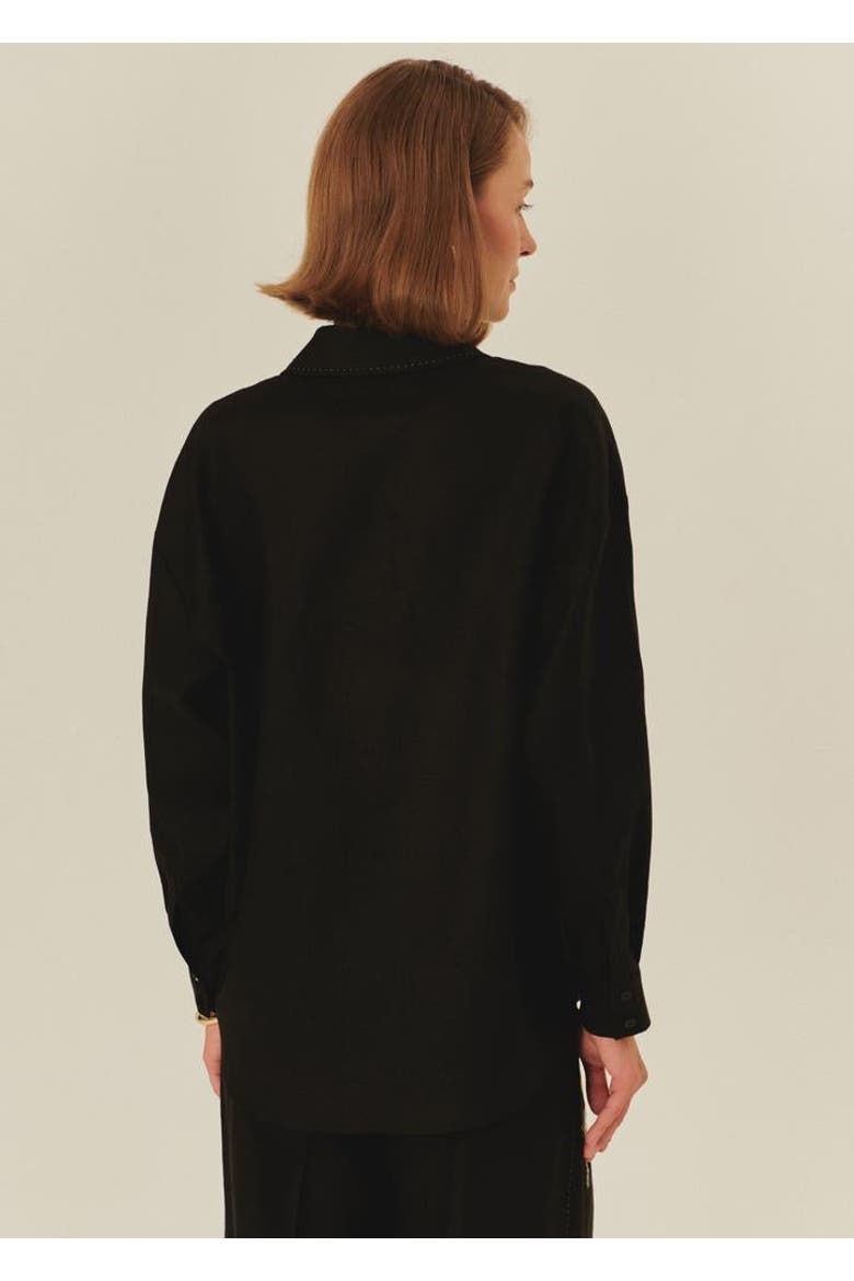 Avianna Linen Shirt, Alternate, color, BLACK
