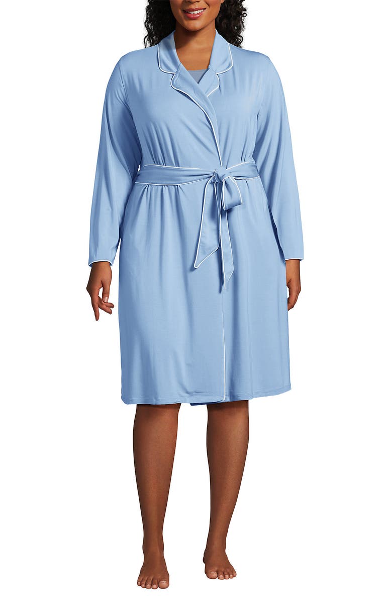 Lands' End Cooling Robe with Piping, Main, color, 