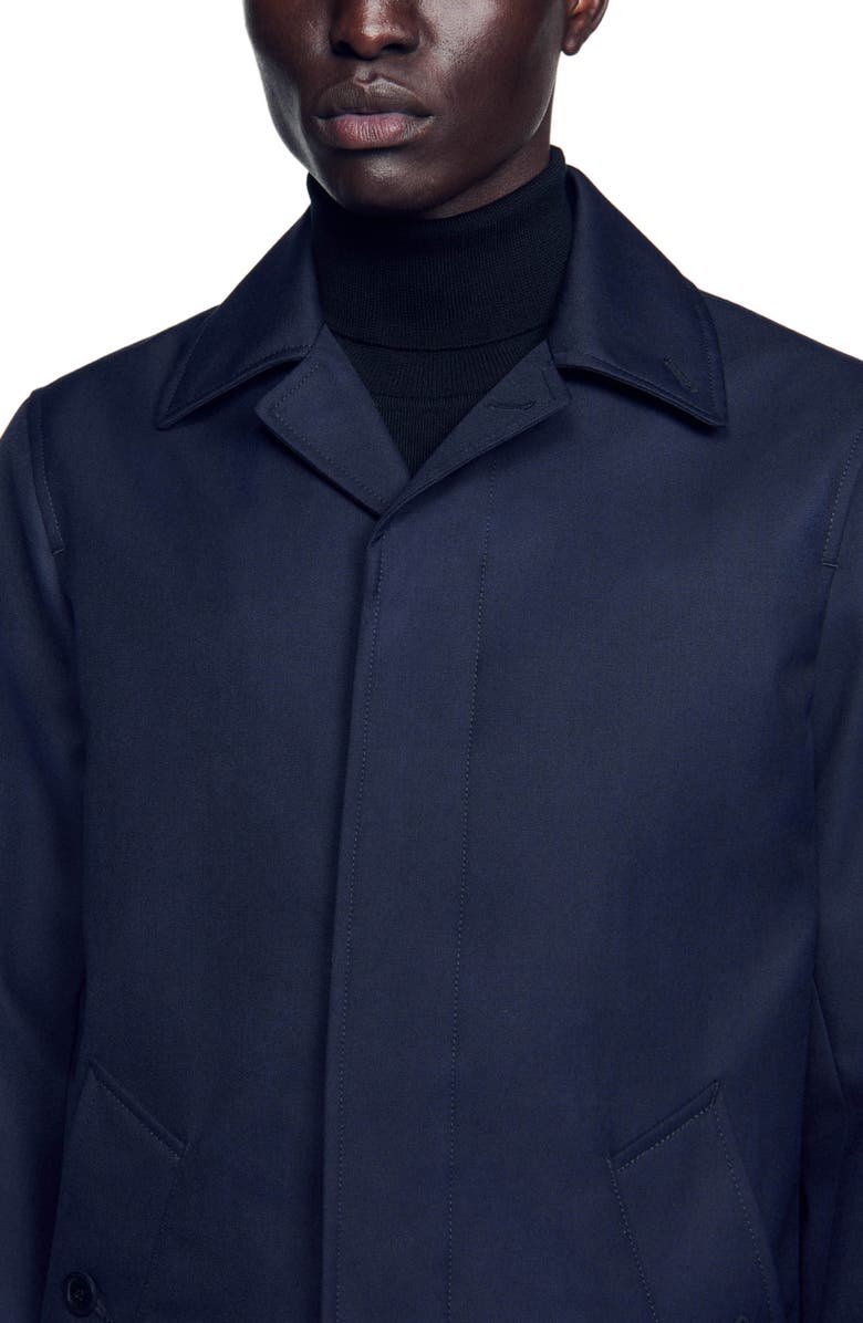 SANDRO Waterproof raincoat, Alternate, color, Navy Blue