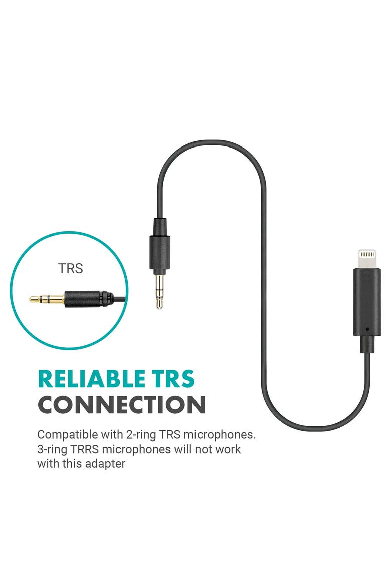 IMA-4 TRS to Lightning Adapter - Compatible with iPhone and iOS Devices, Alternate, color, Black