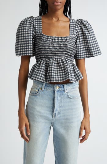 Ganni Seersucker Check Wrap Dress | Liberty