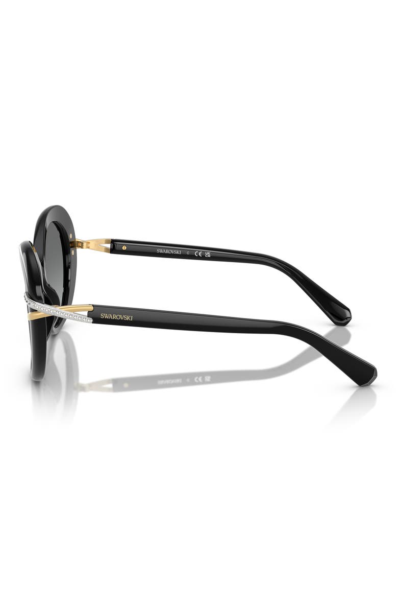 56mm Butterfly Sunglasses, Alternate, color, BLACK