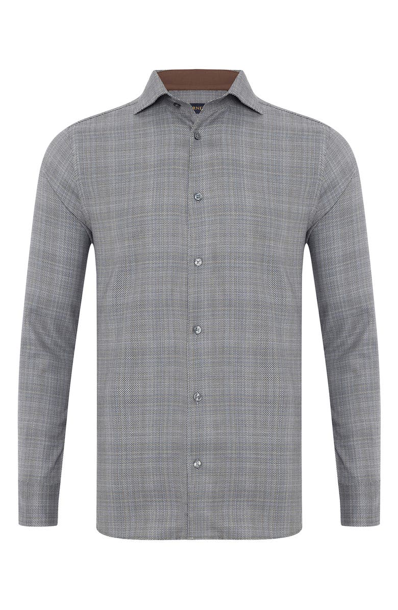 STUDIO GARNET LOS ANGELES Textured Cotton Button-Up Shirt, Alternate, color, Platinum