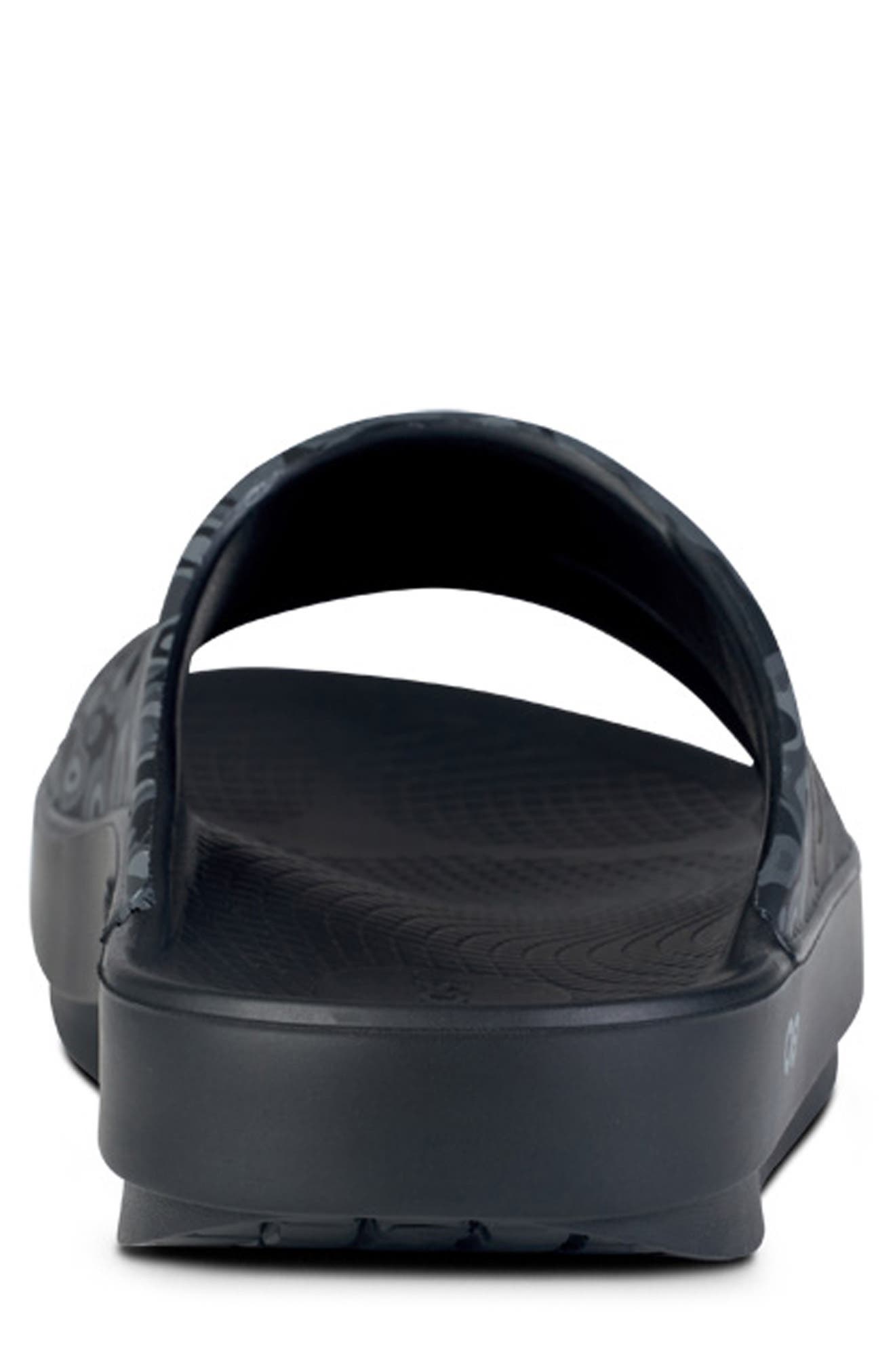 Oofos Gender Inclusive Ooahh Sport Slide Sandal, Alternate, color, Black/ Black Water Camo