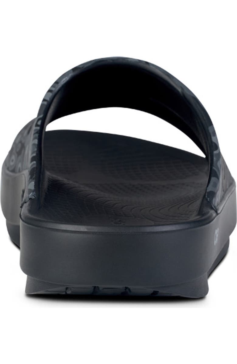 Oofos Gender Inclusive Ooahh Sport Slide Sandal, Alternate, color, Black/ Black Water Camo