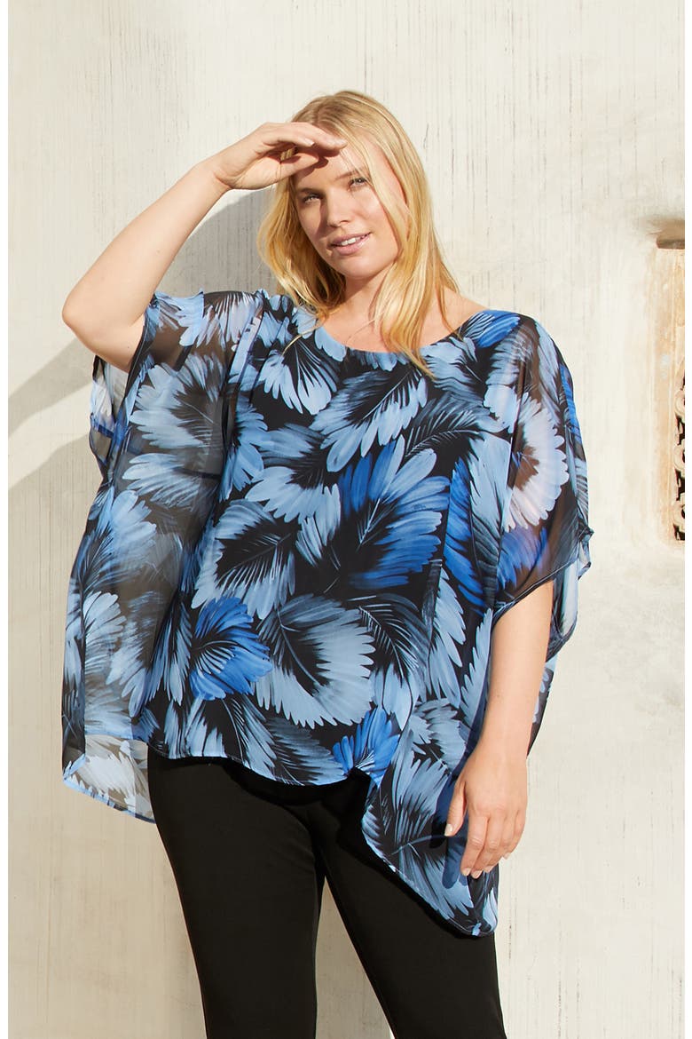 Layered Scarf Print Chiffon Top, Alternate, color, PRINT