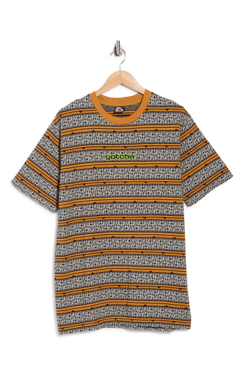 Gotcha Sarchi Geometric Knit T-Shirt, Alternate, color, Buckthorn Brown