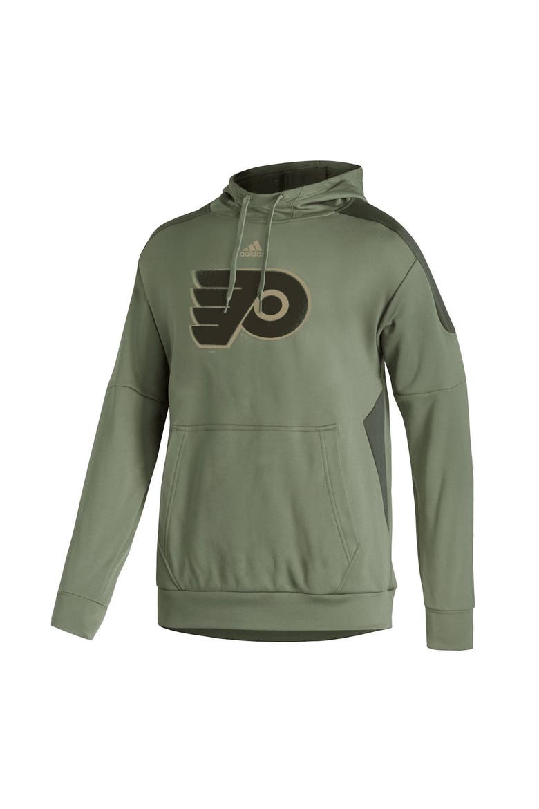 Men's adidas Olive Philadelphia Flyers Military Appreciation Primegreen Pullover Hoodie, Alternate, color, Green
