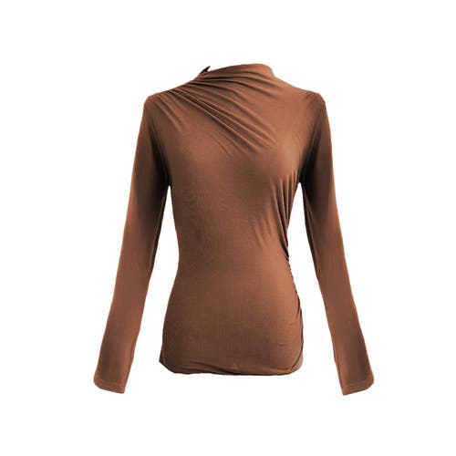 Ats Mira Long Sleeve Top In Brown