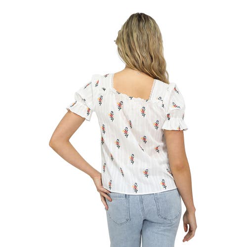 Belle & Bloom Wild Garden Floral Blouse In White