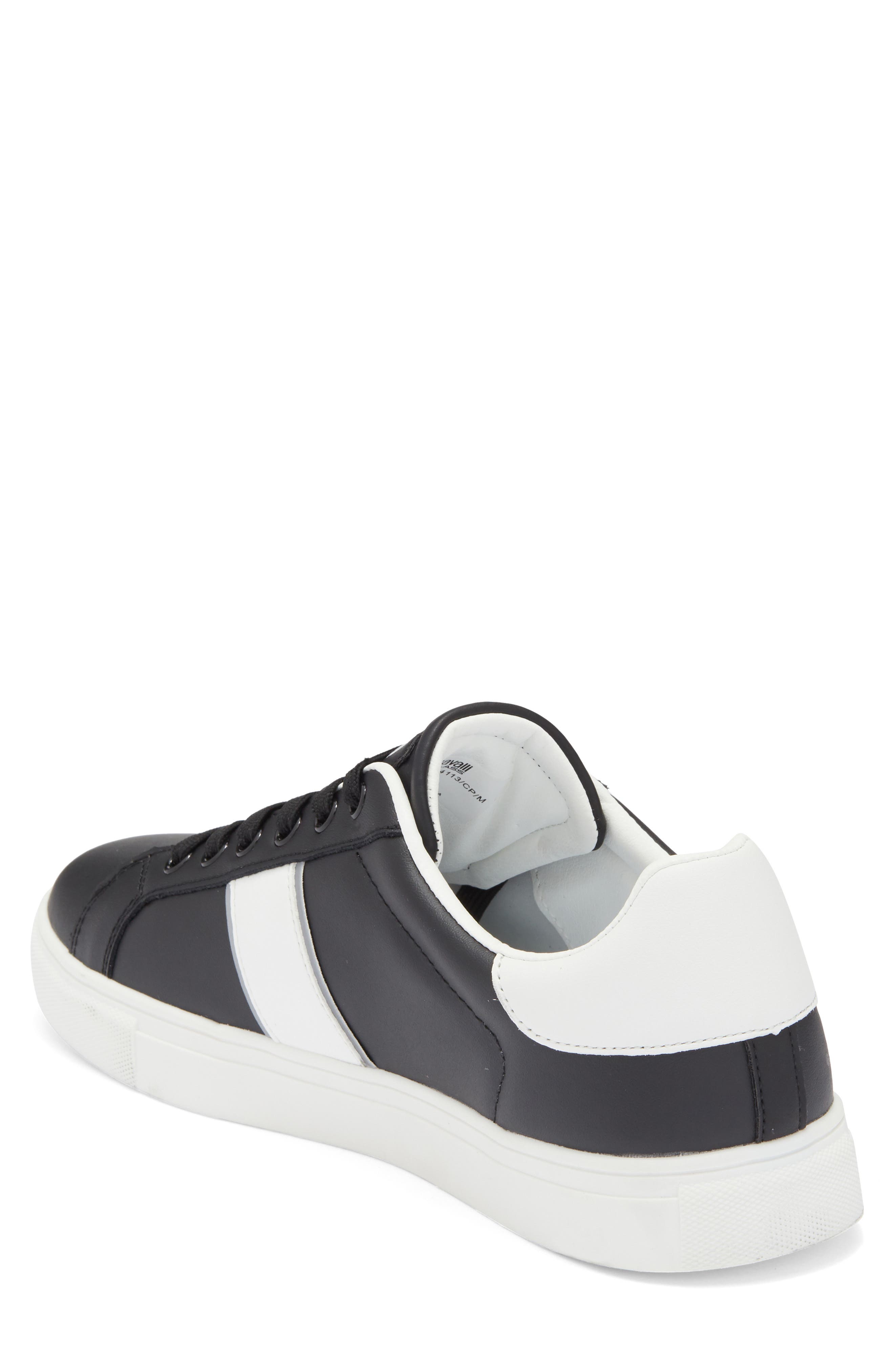 Roberto Cavalli Class Sneaker, Alternate, color, Black/ White