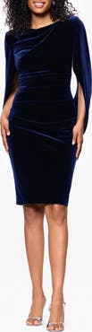 Betsy & Adam Capelet Velvet Sheath Dress