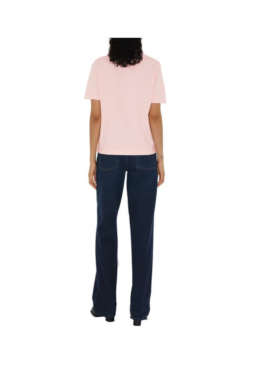 Burberry Boxy Cotton T-shirt In Pink
