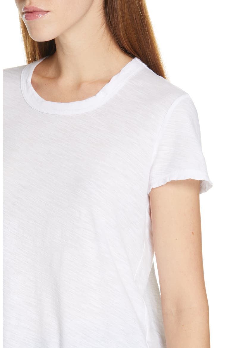 Sheer Slub Crewneck Tee, Alternate, color, WHITE