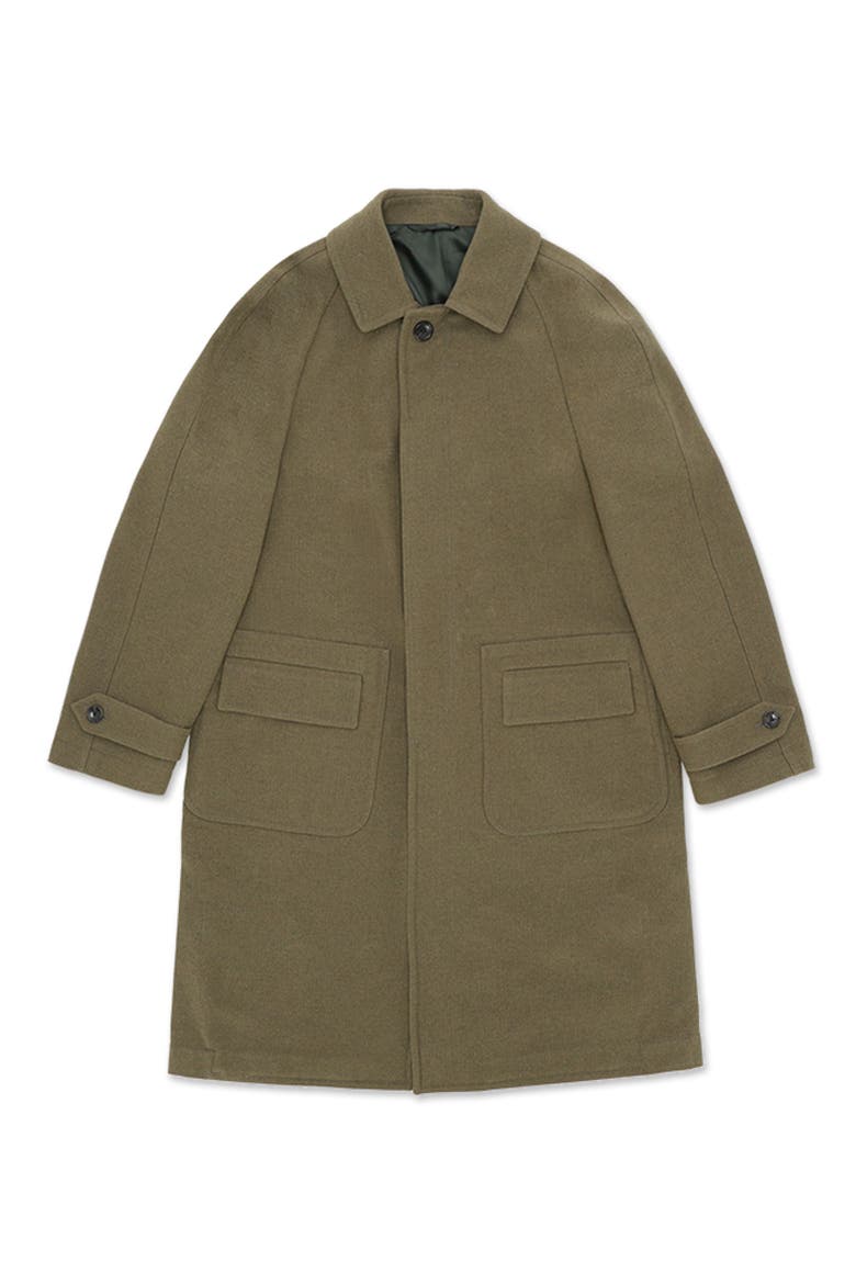 Vintage Blue Single-Breasted Coat, Main, color, Green