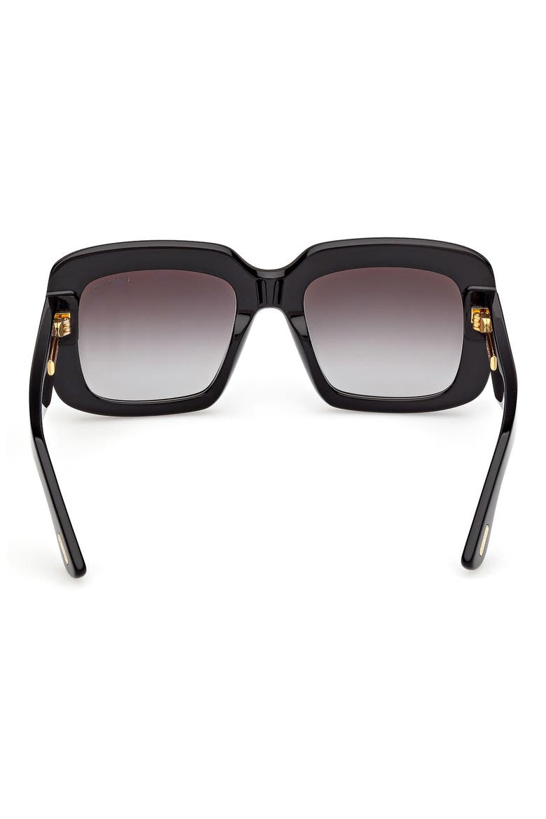 Icon 53mm Gradient Square Sunglasses, Alternate, color, SHINY BLACK/ BAGUETTE