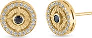 Bony Levy 18K Gold El Mar Gemstone & Diamond Circle Stud Earrings (Online Trunk Show)