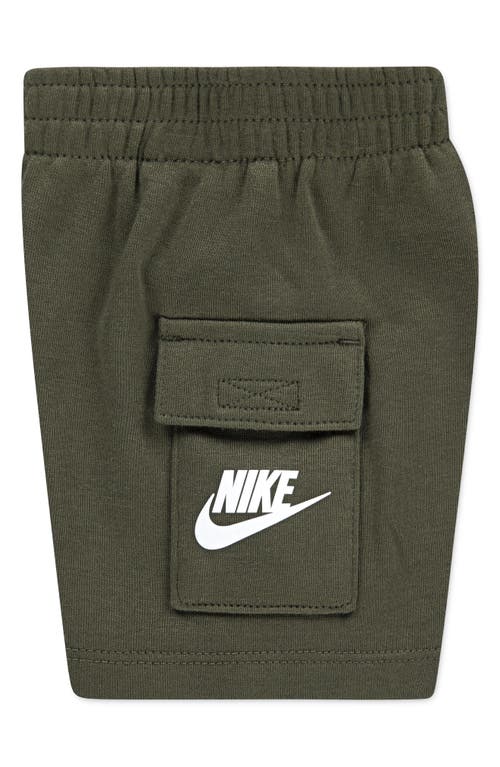 Nike Logo Tee & Cargo Shorts 2-piece Set In Medium Olive