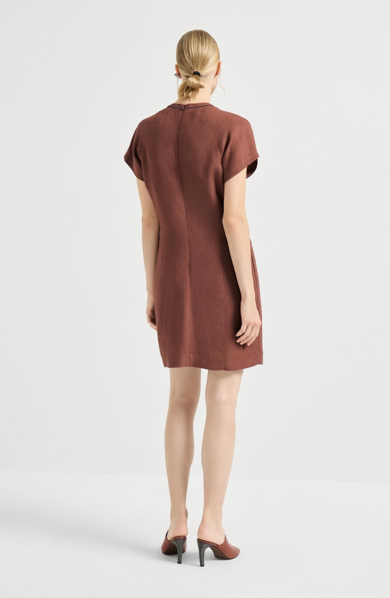 Brunello Cucinelli Fluid twill t-shirt dress, Alternate, color, Orange