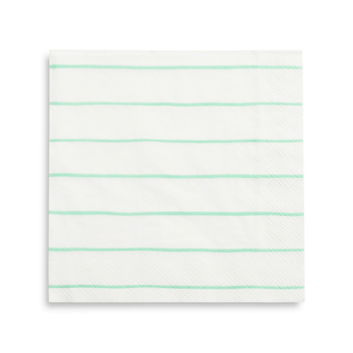 Daydream Society Frenchie Striped Large Napkins In Mint