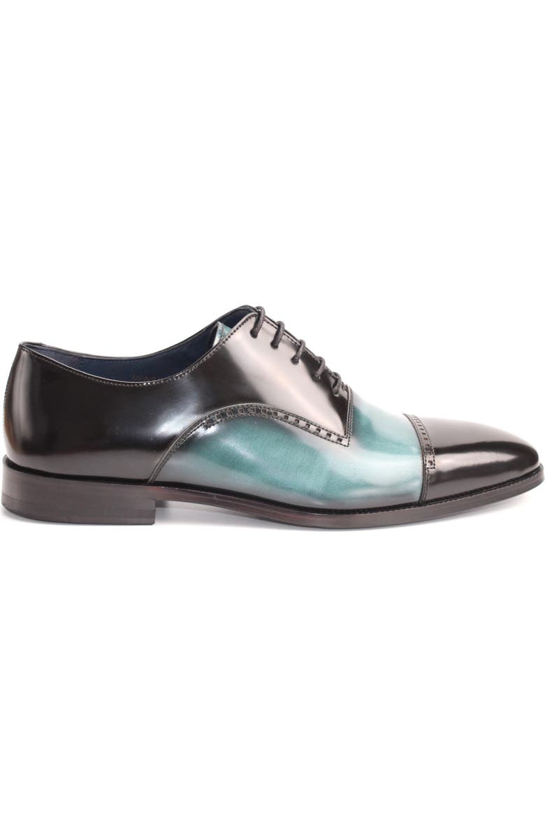 VELLAPAIS Morris Colorblocked Cap Toe Oxford, Alternate, color, Black