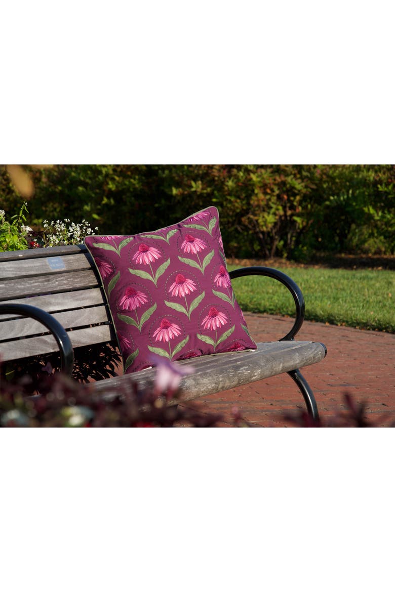 Coneflower Deco Pattern Accent Throw Pillow 20" x 20", Alternate, color, Purple