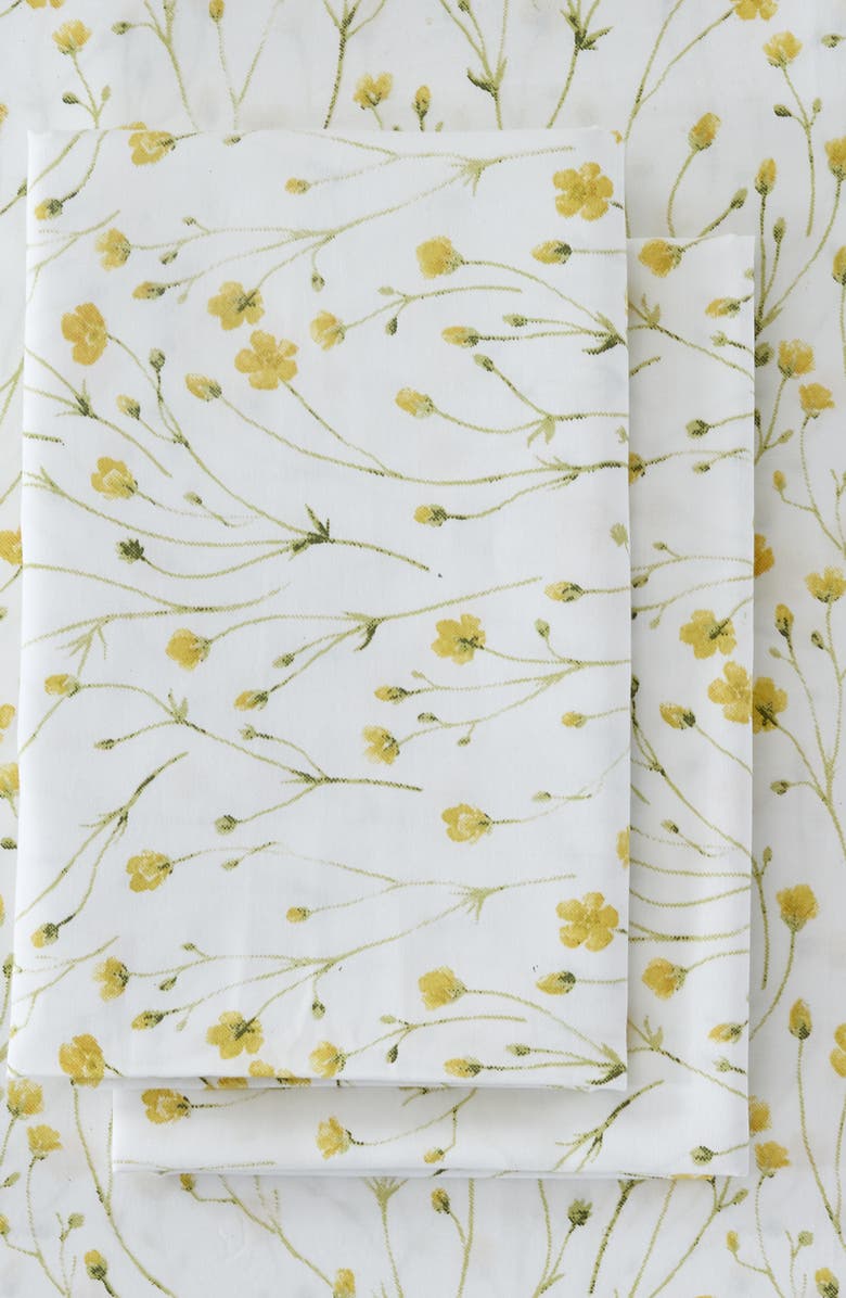 MELANGE HOME Buttercup 400 Count Thread Count 4-Piece Sheet Set, Alternate, color, Yellow