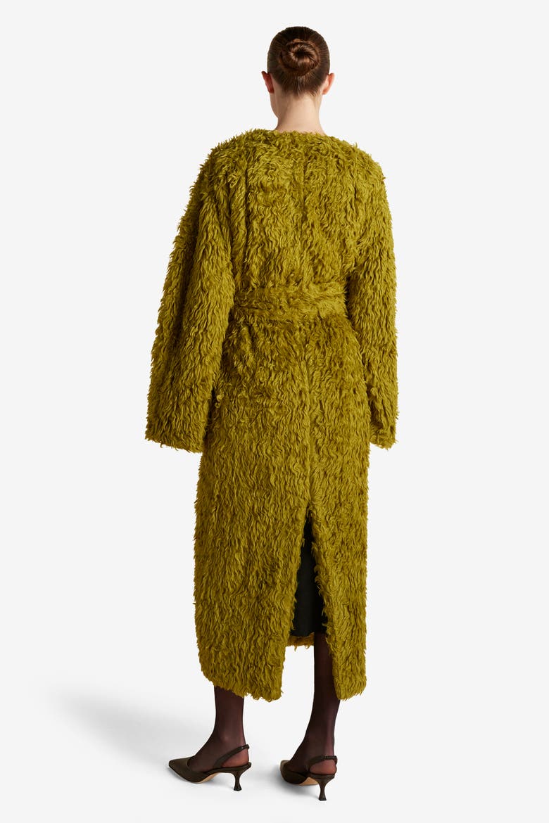 Brushed Wool Coat Coat, Alternate, color, Moss