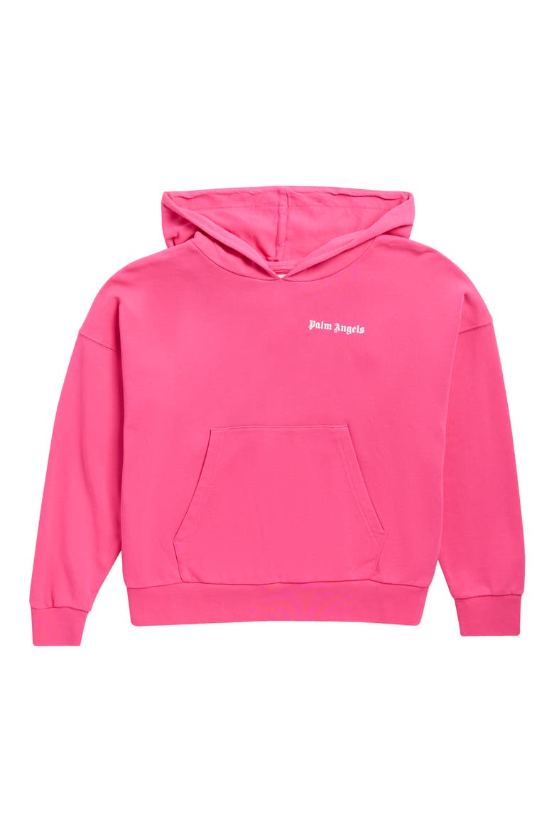 Kids' Faded Overlogo Hoodie, Main, color, FUCHSIA WHITE
