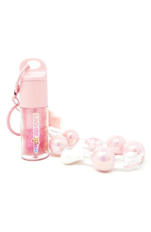 Sunshine & Glitter Kids'  Pink Shimmer Pop Lip Gloss Bag Charm