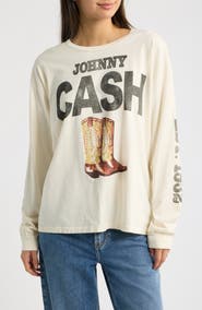 Daydreamer Johnny Cash 1932 Boots Long Sleeve Graphic Tee