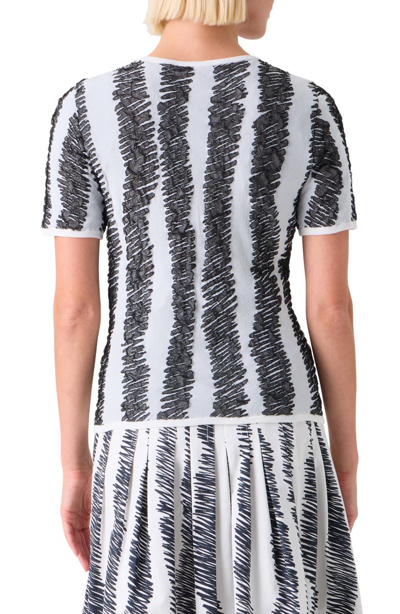 Akris punto Scribble Jacquard Sweater, Alternate, color, Cream-Black