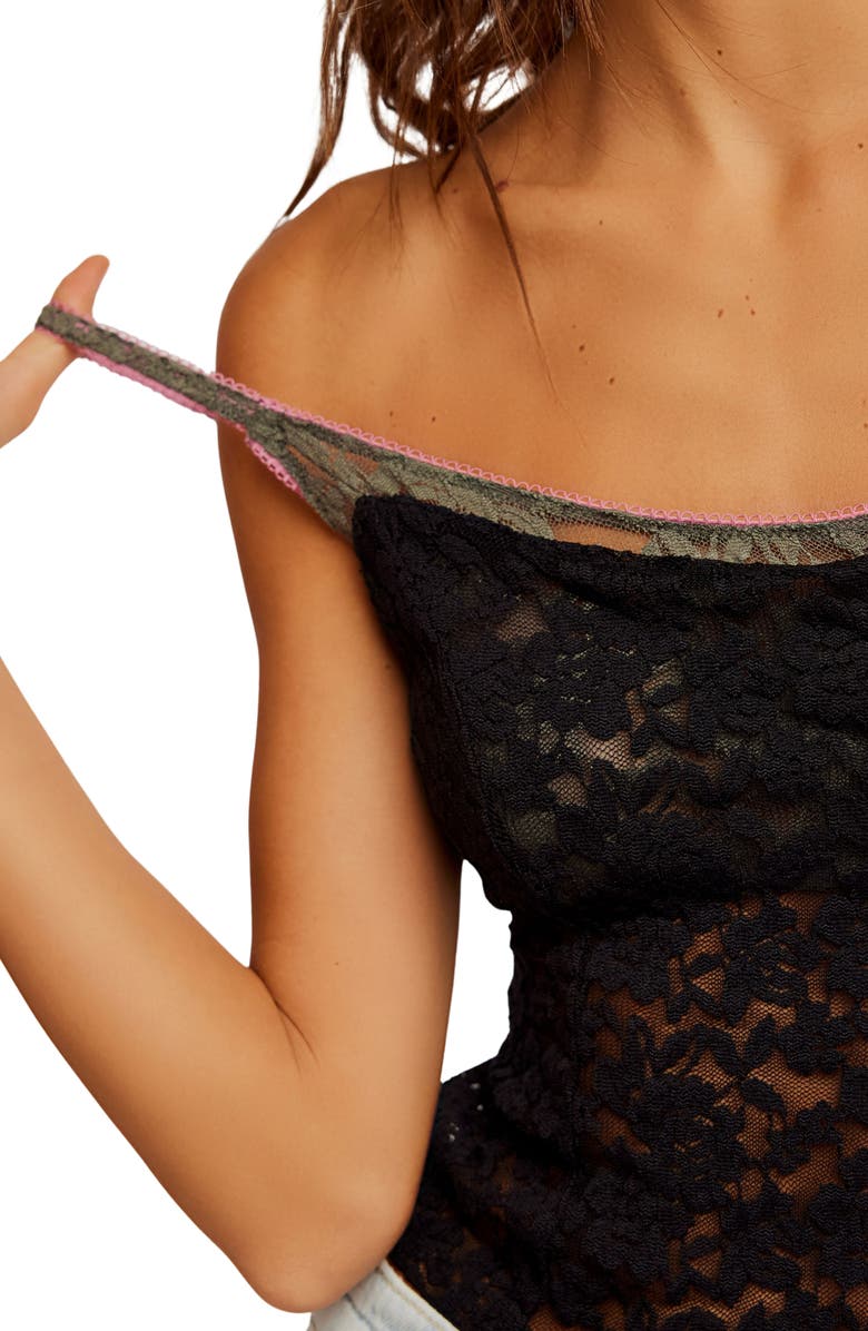 Free People All Day Lace Camisole, Alternate, color, After Dark