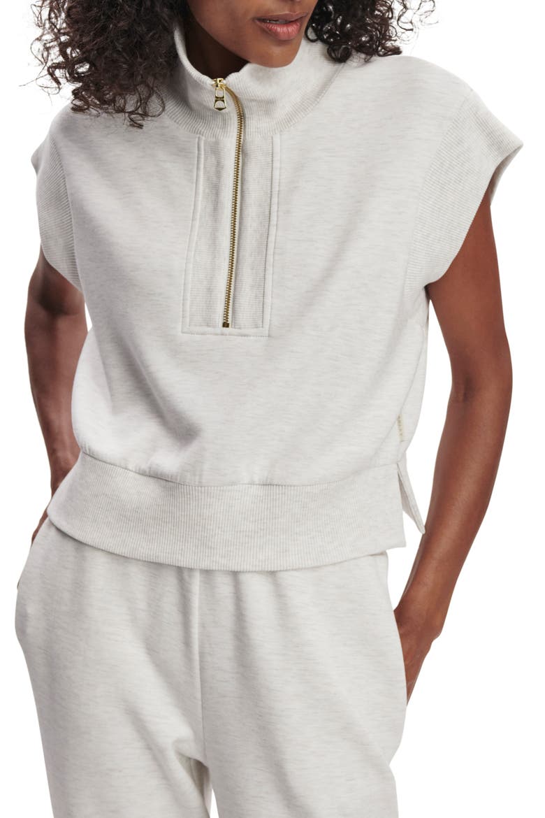Kelly Half Zip Sweatshirt, Main, color, IVORY MARL