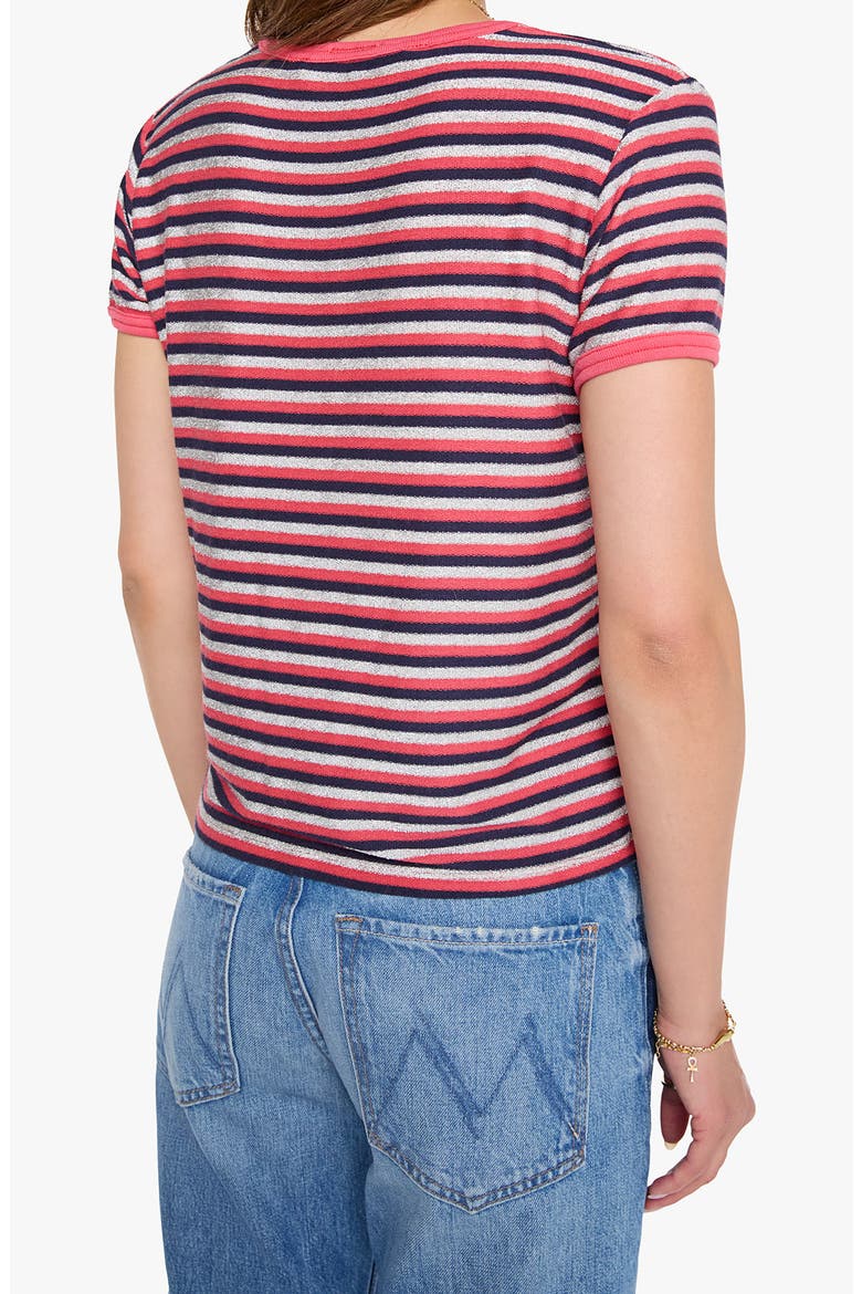 The Lil Goodie Ringer T-Shirt, Alternate, color, NAVY SILVER PINK STRIPE