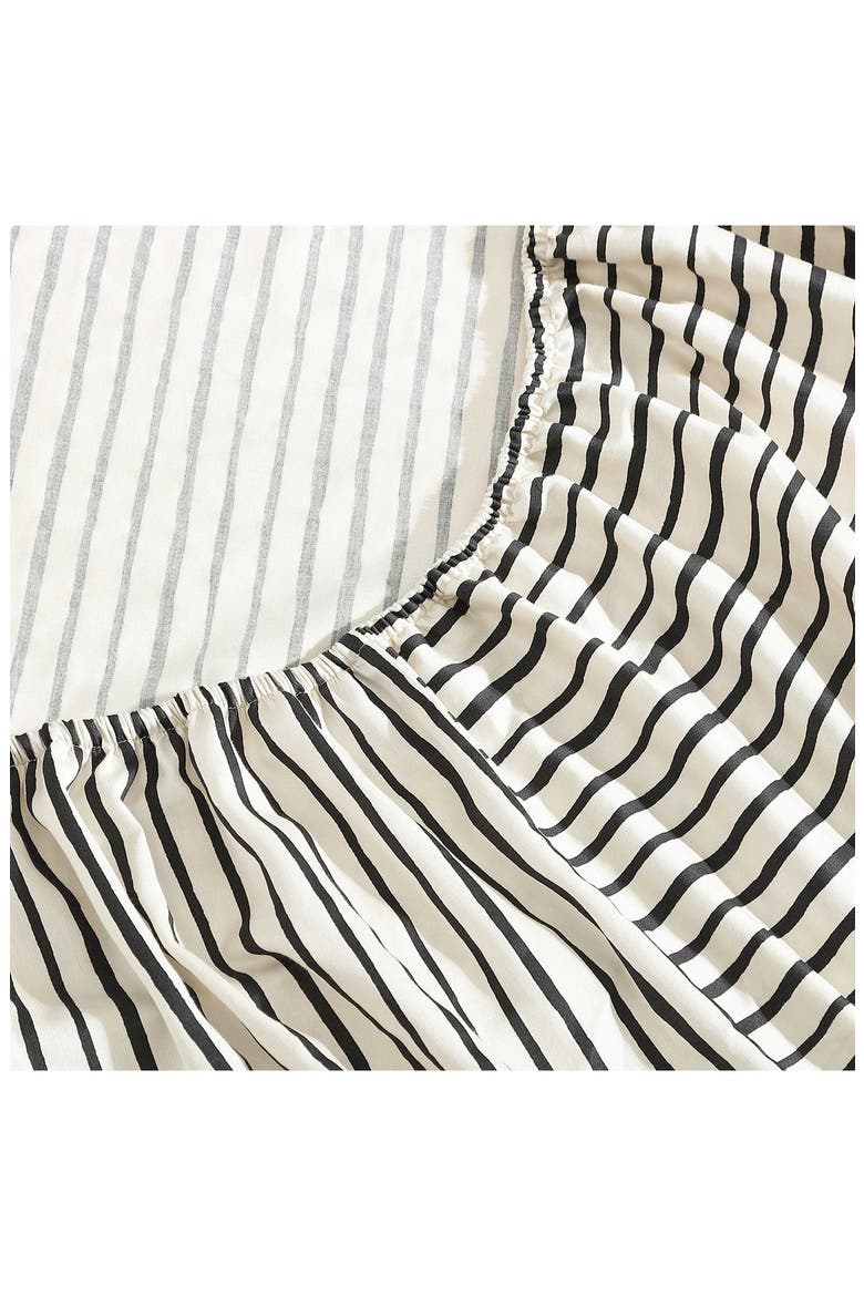 Piccolo Stripe Cotton Sateen King Sheet Set, Alternate, color, OPEN CHARCOAL