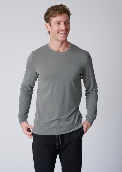 Leisure Lab Long Sleeve Everyday T-shirt In Heathered Gray