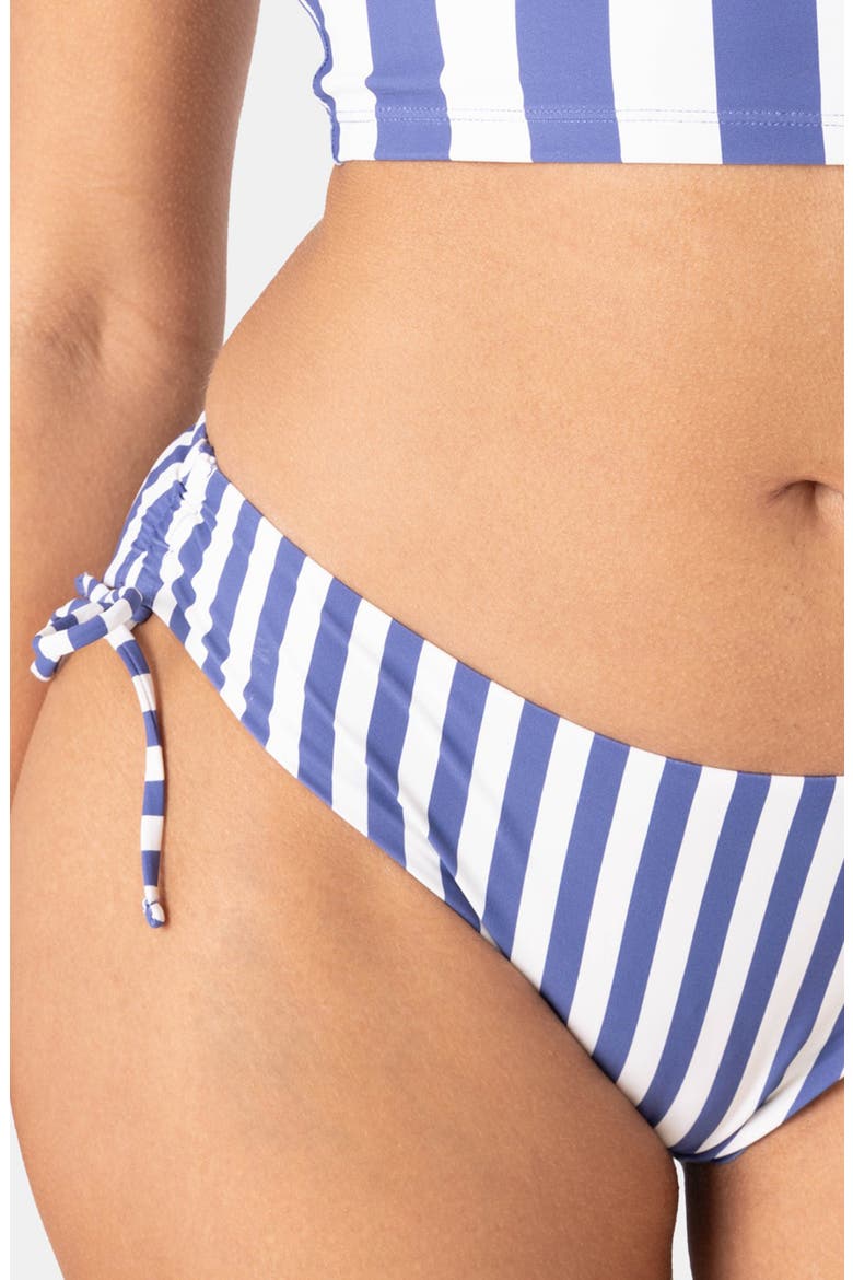 Stripe Out Side Tie Bikini Bottoms, Alternate, color, BIJOU BLUE